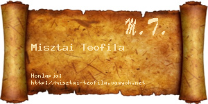 Misztai Teofila névjegykártya